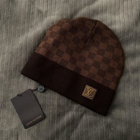 men's brown lv beanie